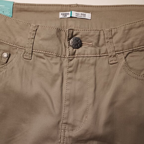 NWT Riders By Lee Jeans Size 12P Mid Rise Straight Leg Khaki Tan Color - Picture 5 of 11